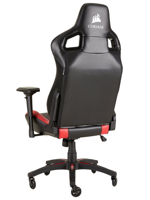 CORSAIR T1 RACE 2018 - Silla - silla reclinable - reposabrazos - forma de T - nailon, espuma de poliuretano, piel de poliuretano, marco de metal, cuero PVC 3D - negro, rojo