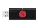 Kingston DataTraveler 106 - Unidad flash USB - 64 GB - USB 3.1 Gen 1 - negro sobre rojo