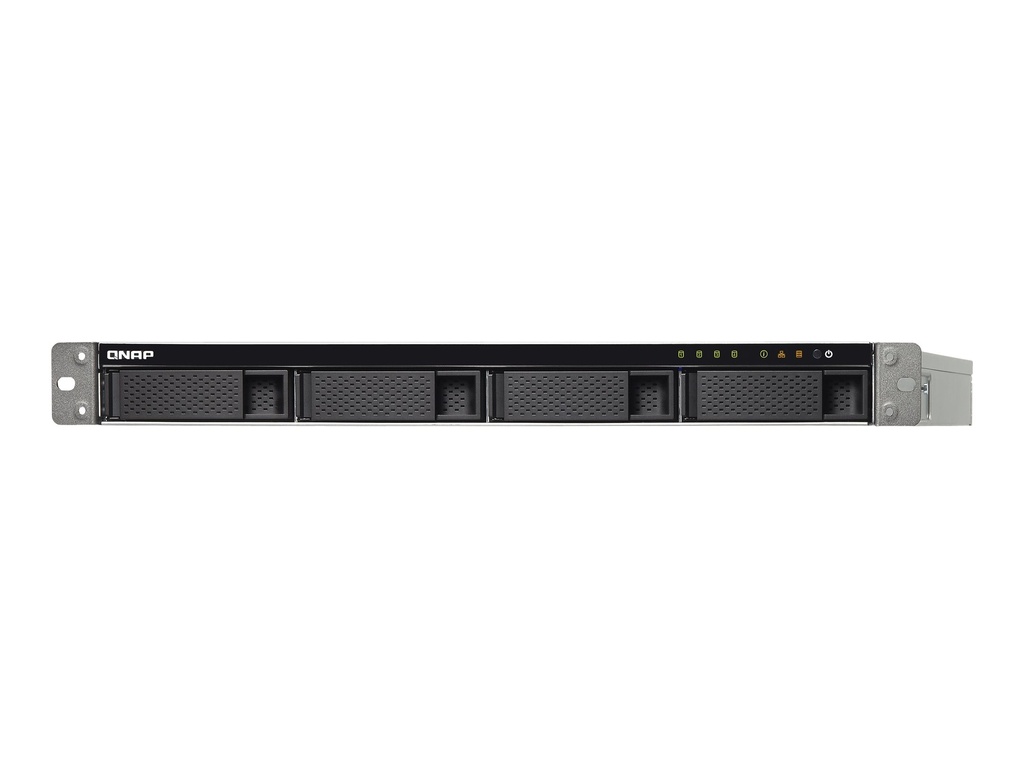 QNAP TS-432XU - Servidor NAS - 4 compartimentos - montaje en bastidor - SATA 6Gb/s - RAID 0, 1, 5, 6, 10, JBOD, 5 Hot Spare, intercambio en caliente 6, 10 repuesto rápido - RAM 2 GB - Gigabit Ethernet / 10 Gigabit Ethernet - iSCSI - 1U