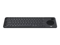 Logitech K600 TV - Teclado - con panel táctil, cruceta - Bluetooth, 2.4 GHz - negro grafito