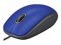 Logitech M110 Silent - Ratón - diestro y zurdo - óptico - 3 botones - cableado - USB - azul
