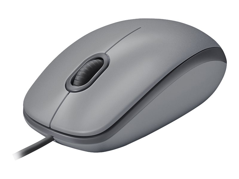 Logitech M110 Silent - Ratón - diestro y zurdo - óptico - 3 botones - cableado - USB - gris