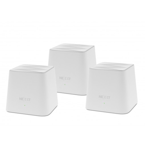 Nexxt Solutions Connectivity - Router - Wireless Mesh - 802.11ac - Desktop - 1200Mbps 3 Nodes
