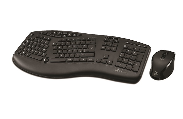 Klip Xtreme - Keyboard and mouse set - Spanish - Wireless - 2.4 GHz / USB - Black - Ergonomic - Scroll