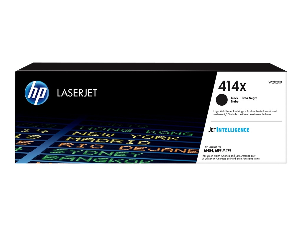 HP 414X - Alto rendimiento - negro - original - LaserJet - cartucho de tóner (W2020X) - para Color LaserJet Pro M454, MFP M479