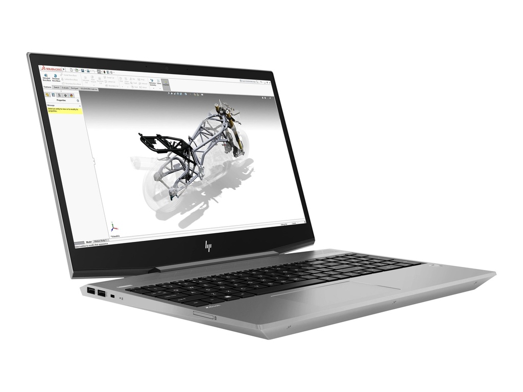 HP ZBook 15v G5 Mobile Workstation - Core i7 9750H / 2.6 GHz - Win 10 Pro 64 bits - 8 GB RAM - 512 GB SSD NVMe, TLC - 15.6" IPS 1920 x 1080 (Full HD) - Quadro P600 / UHD Graphics 630 - Wi-Fi, Bluetooth - plata turbo - kbd: Latinoamérica
