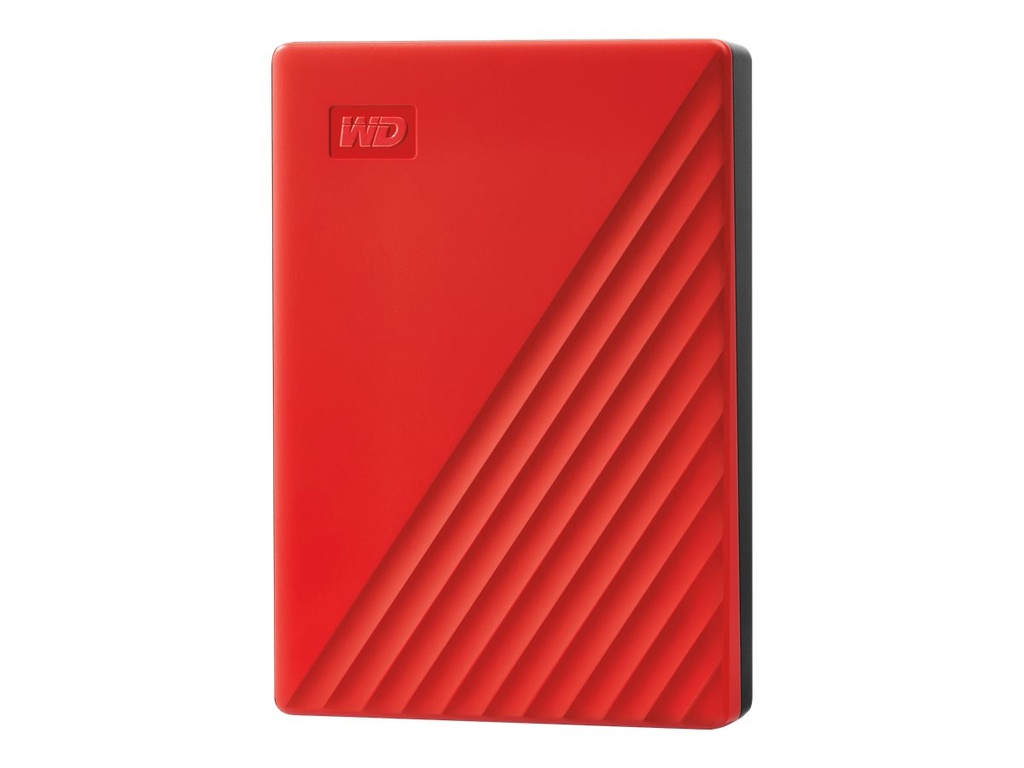 WD My Passport WDBPKJ0040BRD - Disco duro - cifrado - 4 TB - externo (portátil) - USB 3.2 Gen 1 - AES de 256 bits - rojo