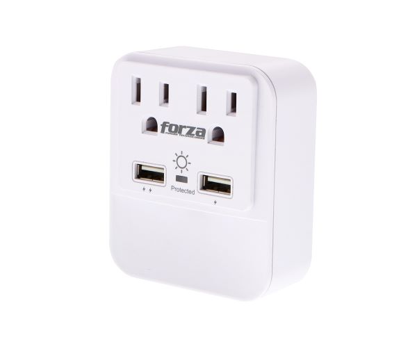 Forza - Surge protector - 120 V - 2 Tomas de Corriente - Wall Tap Nightlight
