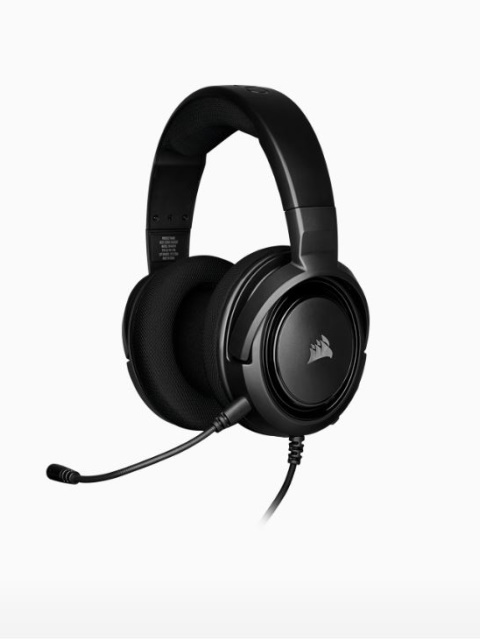 Corsair - HS35 Stereo Gaming Headset  - CA-9011195-NA - Longitud del cable 1.8m - Carbon - Plataforma PC, PS4, XBOX One, Nintendo Switch, dispositivos móviles - Respuesta de frecuencia de micrófono de 100Hz a 10kHz