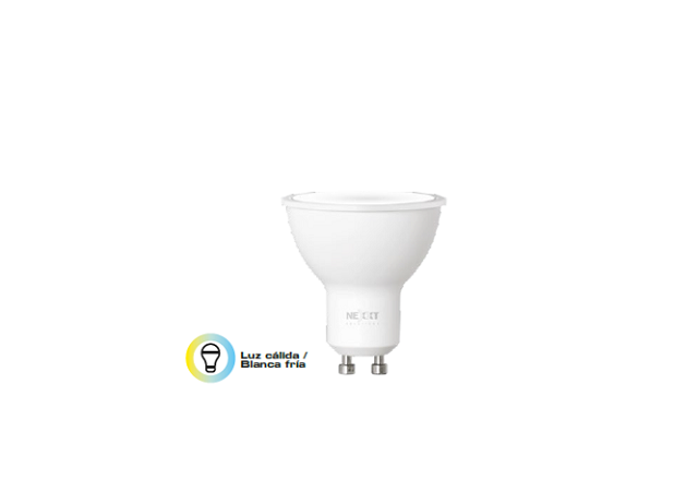 Nexxt Solutions Connectivity - Light Bulb - GU10 CCT 110V - Conexión Wi-Fi - Bombillo de luz blanca - Compatible con Amazon Alexa y Google Assistant - 400 lumen - 4W(equivalente a 40w) - 110V /220V  