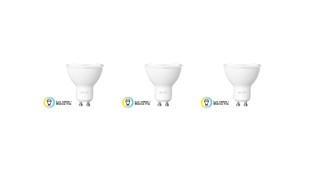 Nexxt Solutions Connectivity - Light Bulb - GU10 CCT 110V 3PK - Conexión Wi-Fi - Bombillo de luz blanca - Compatible con Amazon Alexa y Google Assistant - 400 lumen - 4W(equivalente a 40w) - 110V /220V