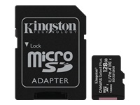 Kingston Canvas Select Plus - Tarjeta de memoria flash (adaptador microSDXC a SD Incluido) - 128 GB - A1 / Video Class V10 / UHS Class 1 / Class10 - microSDXC UHS-I