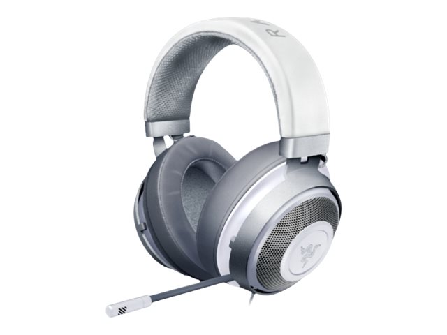 Razer Kraken - Auricular - tamaño completo - cableado - conector de 3,5 mm - aislamiento de ruido - blanco mercurio
