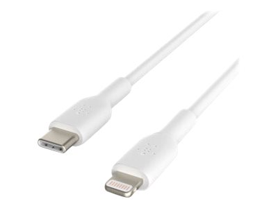 Belkin BOOST CHARGE - Cable Lightning - USB-C (M) a Lightning (M) - 1 m - blanco - suministro de potencia USB (18W) - para Apple iPad/iPhone/iPod (Lightning)