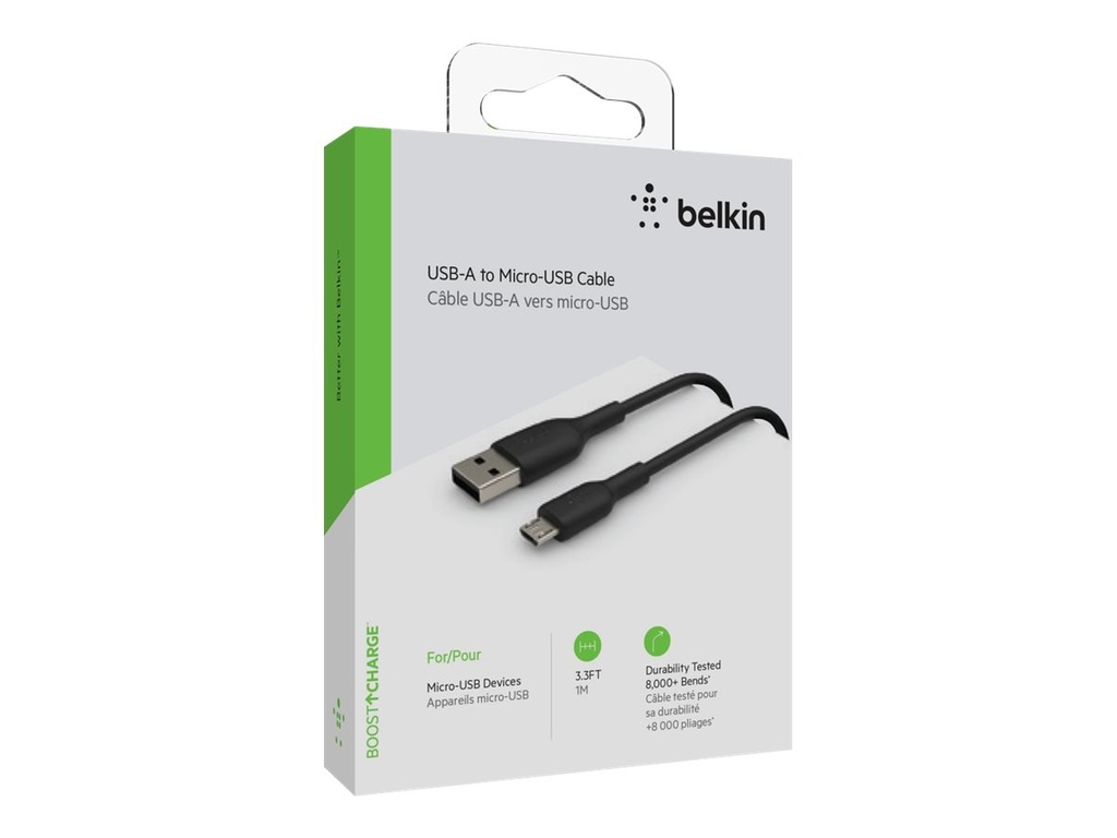 Belkin BOOST CHARGE - Cable USB - Micro-USB tipo B (M) a USB (M) - 1 m - negro