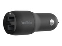 Belkin Dual Charger - Adaptador de corriente para el coche - 24 vatios - 4.8 A - 2 conectores de salida (USB) - negro