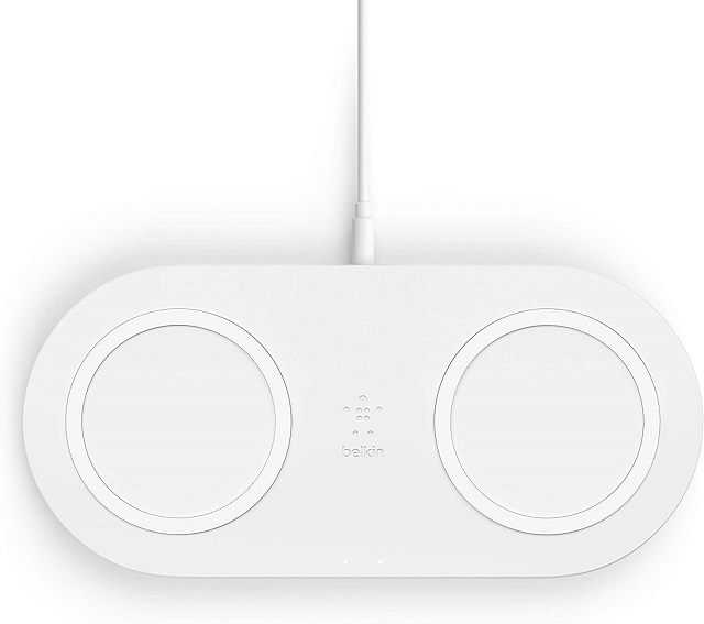 Belkin WIZ002ttWH - Wireless charging pad - 10 Watt - Lithium - White - Para Universal - Dual Pad