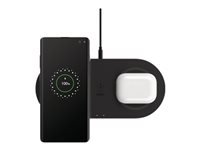 Belkin Dual Wireless Charging Pads - Base de carga inalámbrica + adaptador de corriente CA - 10 vatios - negro