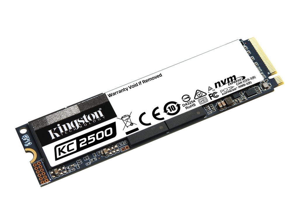 Kingston KC2500 - Unidad en estado sólido - cifrado - 500 GB - interno - M.2 2280 - PCI Express 3.0 x4 (NVMe) - 256-bit AES-XTS - Self-Encrypting Drive (SED), TCG Opal Encryption 2.0