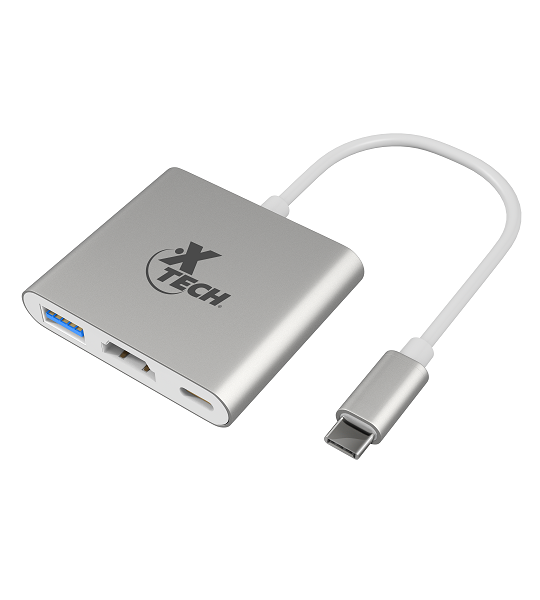 Xtech - Video adapter - USB Type C - HDMI (f) Type C(f) USB 3.0(f) - 3 in one XTC-565