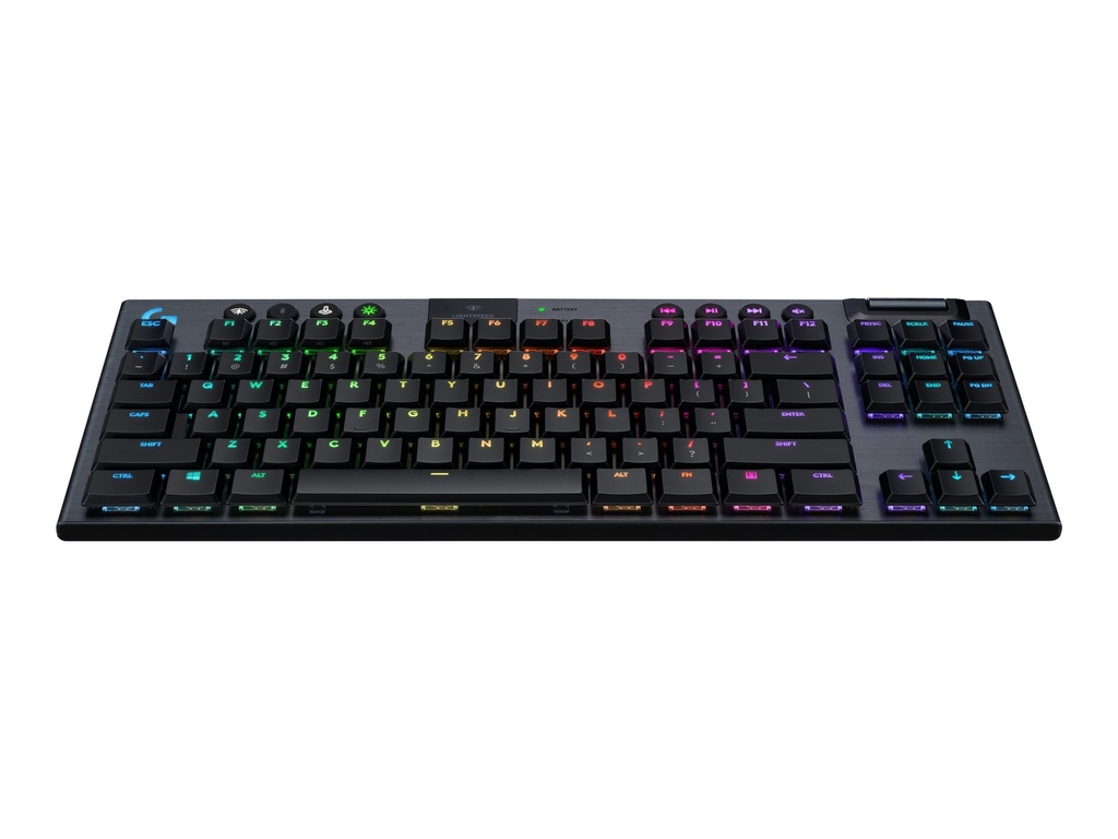 Logitech G915 TKL Tenkeyless LIGHTSPEED Wireless RGB Mechanical Gaming Keyboard - Teclado - backlit - USB, Bluetooth, LIGHTSPEED - inglés - interruptor: GL Tactile - carbón