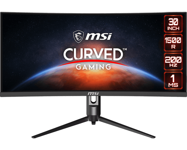 MSI Optix MAG301CR - Monitor LED - curvado - 30" - 2560 x 1080 WFHD @ 200 Hz - VA - 300 cd/m² - 3000:1 - 1 ms - 2xHDMI, DisplayPort, USB-C