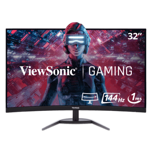 ViewSonic VX3268-2KPC-MHD - Monitor LED - curvado - 32" (31.5" visible) - 2560 x 1440 WQHD @ 144 Hz - MVA - 250 cd/m² - 3000:1 - 1 ms - 2xHDMI, DisplayPort - altavoces