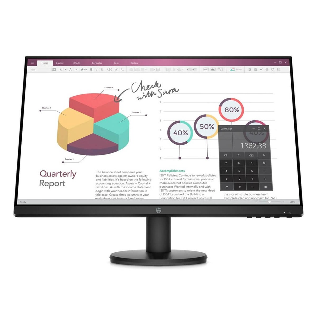 HP P24v G4 - LED-backlit LCD monitor - 23.8" - 1920 x 1080 - VGA HDMI