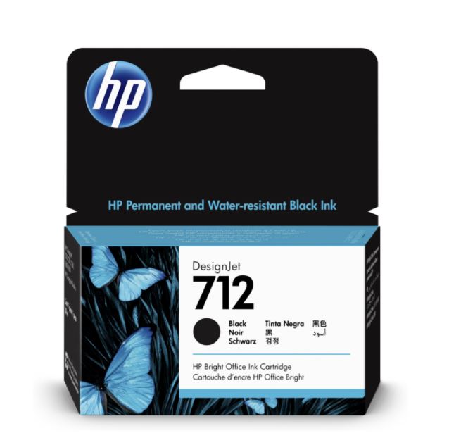 HP 712 - 38 ml - negro - original - DesignJet - cartucho de tinta - para DesignJet Studio, T210, T230, T250, T630, T650