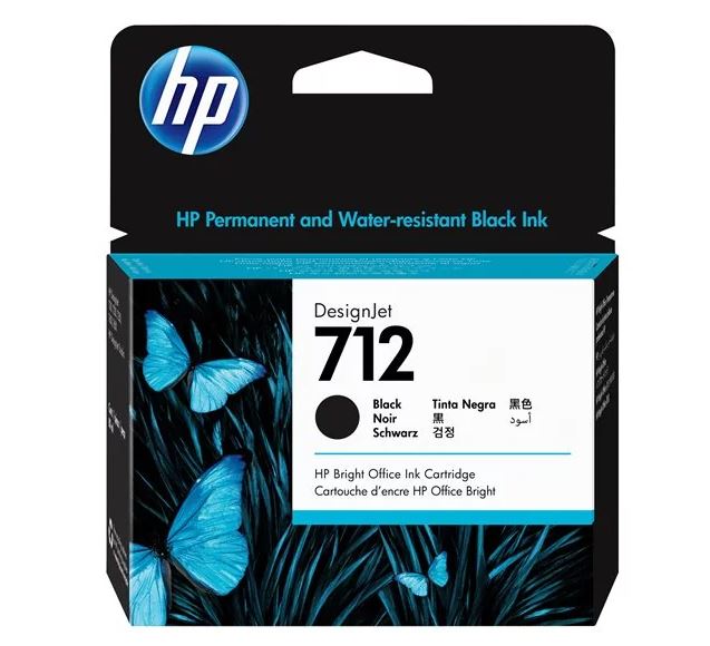 HP 712 - 80 ml - negro - original - DesignJet - cartucho de tinta - para DesignJet Studio, T210, T230, T250, T630, T650