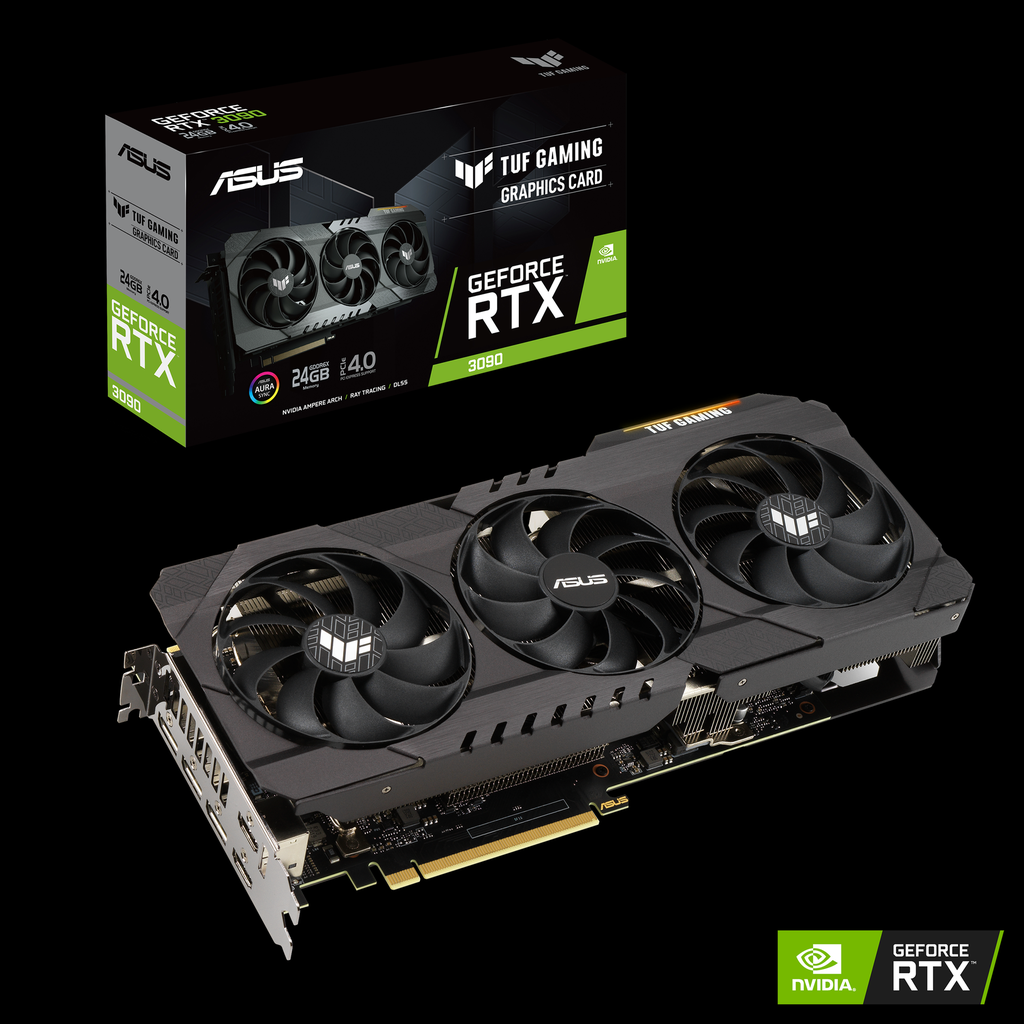 ASUS TUF-RTX3090-24G-GAMING - Tarjeta gráfica - GF RTX 3090 - 24 GB GDDR6X - PCIe 4.0 x16 - 2 x HDMI, 3 x DisplayPort
