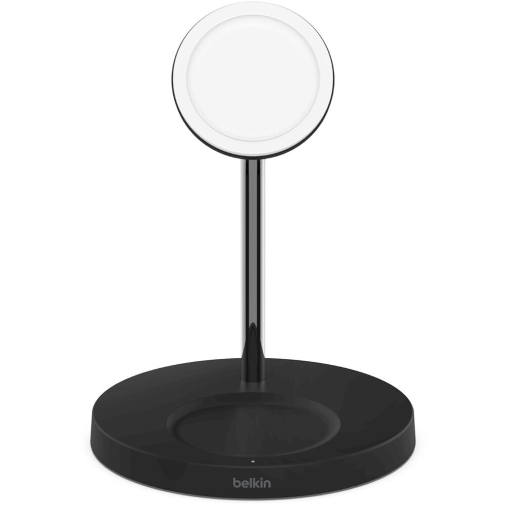 Belkin BOOST CHARGE PRO MagSafe 2-in-1 - Base de carga inalámbrica + adaptador de corriente CA - 15 vatios - Fast Charge - negro - para Apple AirPods (2nd Generation); AirPods Pro; iPhone 12, 12 mini, 12 Pro, 12 Pro Max