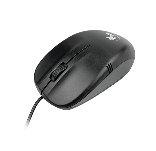 Xtech - Mouse - USB - Wired - All black - 3D 3-button XTM-205 - 1000dpi