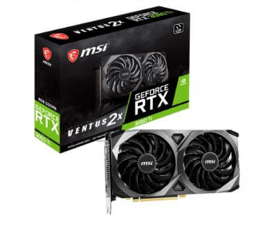 MSI RTX 3060 Ti VENTUS 2X OC - Tarjeta gráfica - GF RTX 3060 Ti - 8 GB GDDR6 - PCIe 4.0 - HDMI, 3 x DisplayPort