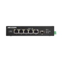 Hikvision DS-3T0306HP-E/HS - Conmutador - sin gestionar - 3 x 10/100 (PoE) + 1 x 10/100 (Hi-PoE) + 1 x Gigabit SFP + 1 x 10/100/1000 - sobremesa - High PoE / PoE (60 W) - DC power