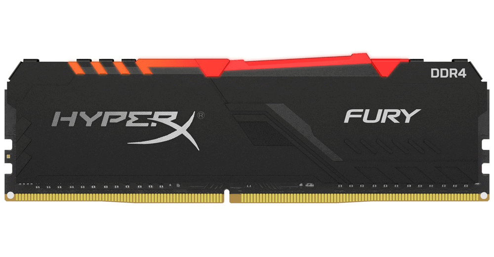 HyperX FURY RGB - DDR4 - módulo - 16 GB - DIMM de 288 espigas - 2666 MHz / PC4-21300 - CL16 - 1.2 V - sin búfer - no ECC - negro