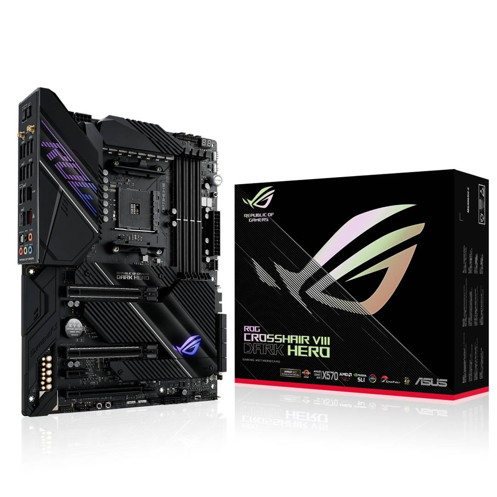 ASUS ROG Crosshair VIII Dark Hero - Placa base - ATX - Socket AM4 - AMD X570 - USB-C Gen2, USB 3.2 Gen 1, USB 3.2 Gen 2 - Gigabit LAN, 2.5 Gigabit LAN, Wi-Fi, Bluetooth - HD Audio (8-canales)