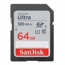 SanDisk Ultra - Tarjeta de memoria flash - 64 GB - UHS-I U1 / Class10 - SDXC UHS-I
