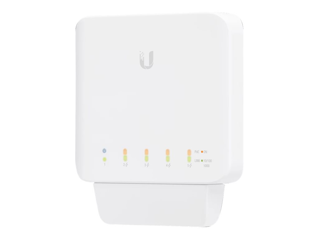 Ubiquiti UniFi Switch USW-FLEX - Conmutador - Gestionado - 4 x 10/100/1000 (PoE) + 1 x 10/100/1000 (PoE) - montaje en pared, montaje en mástil - PoE (46 W)