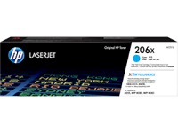 HP 206X - Alto rendimiento - cián - original - LaserJet - cartucho de tóner (W2111X) - para Color LaserJet Pro M255dw, M255nw, MFP M282nw, MFP M283cdw, MFP M283fdn, MFP M283fdw