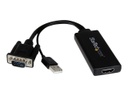 StarTech.com Adaptador Conversor VGA a HDMI con Audio USB y Alimentación - Cable Convertidor Móvil de HD15 a HDMI - 1080p - Vídeo conversor - VGA - HDMI - negro