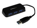 StarTech.com Adaptador Concentrador Hub Ladrón USB 3.0 Super Speed 4 Puertos Salidas Portátil para Laptop Ordenador - Negro - Hub - 4 x SuperSpeed USB 3.0 - sobremesa - para P/N: FCREADMICRO3, MSDREADU3CA, USB3S2ESATA3