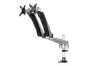 StarTech.com Soporte para Dos Monitores con Brazos Móviles - Apilable - Brazos Intercambiables con Ajuste de Altura por Muelle - Kit de montaje (montura para sobremesa, abrazadera de ojal) para pantalla LCD (full-motion) - plástico, aluminio, acero - negro, plata - tamaño de pantalla: 30" - para P/N: ACCSMNT, DK30A2DH, DK30C2DAGPD, DK30C2HAGPD, PXT101YUK, TB3DK2DPM2, TB3DK2DPPD