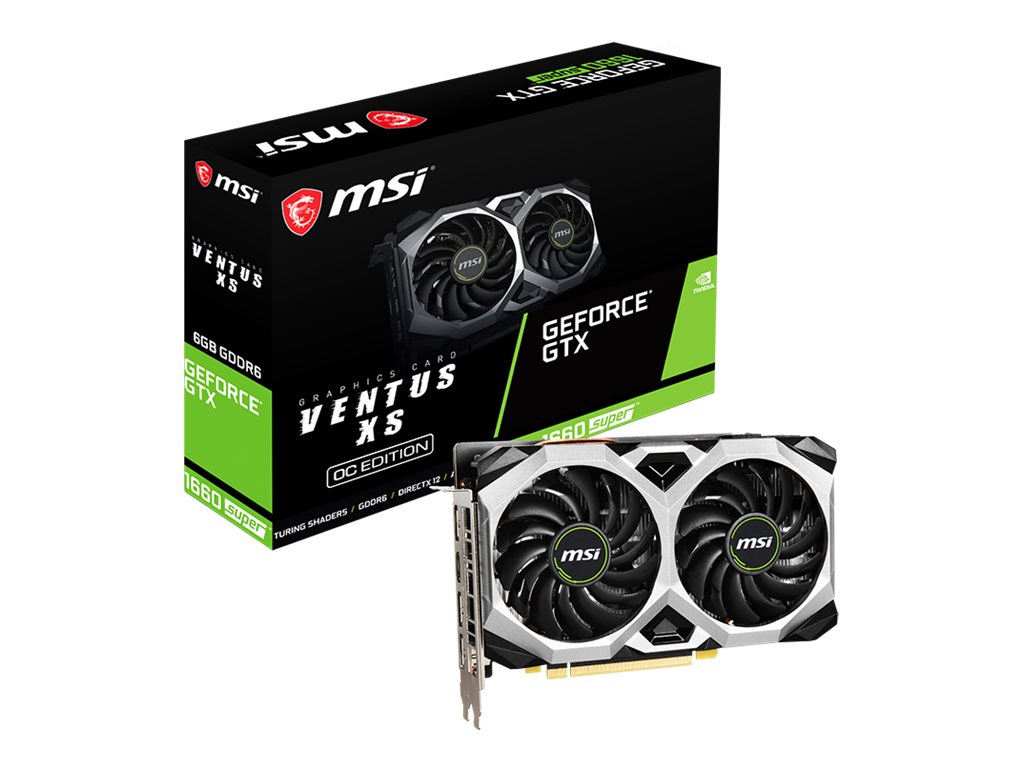 MSI GTX 1660 SUPER VENTUS XS OC - Tarjeta gráfica - GF GTX 1660 SUPER - 6 GB GDDR6 - PCIe 3.0 x16 - HDMI, 3 x DisplayPort