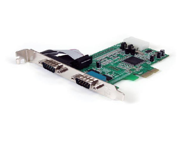 StarTech.com Tarjeta Adaptadora PCI Express PCIe de 2 Puertos Serie RS232 DB9 UART 16550 Serial - Adaptador serie - PCIe perfil bajo - RS-232 x 2 - para P/N: BNDTB10GI, BNDTB210GSFP, BNDTB310GNDP, BNDTB410GSFP, BNDTB4M2E1, BNDTBUSB3142