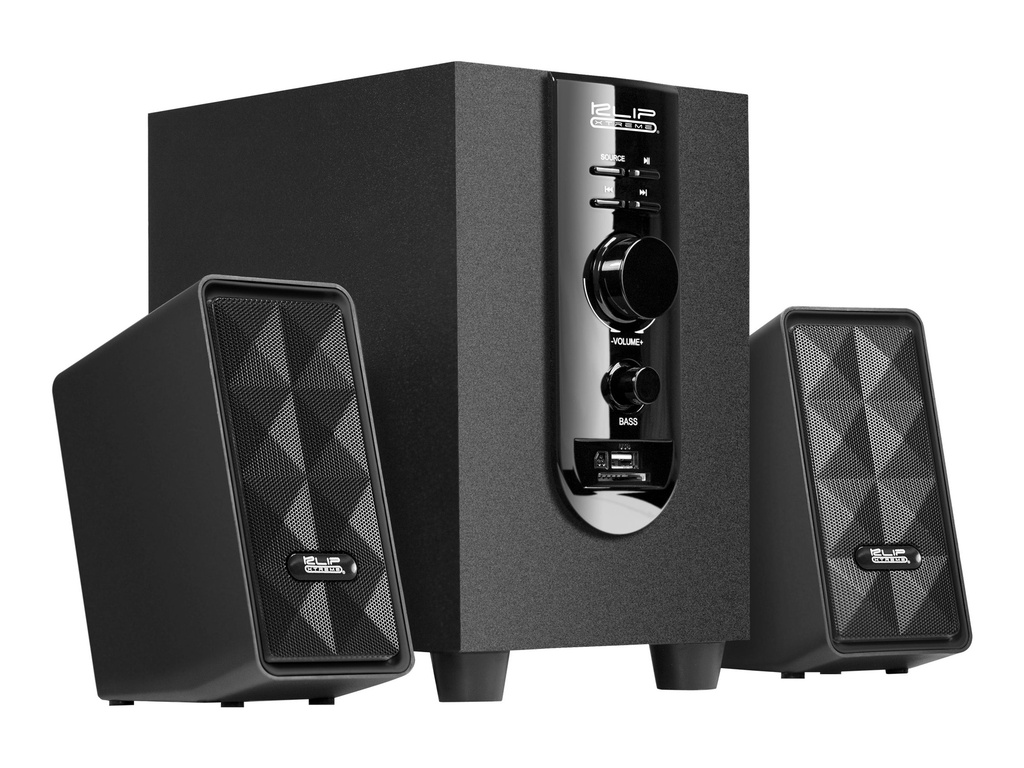 Klip Xtreme KES-345 AcoustiXFusion III - Sistema de altavoces - canal 2.1 - 20 vatios (Total) - negro