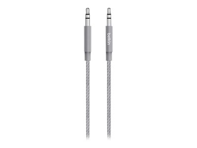 Belkin MIXIT metálico Aux Cable - Cable de audio - miniconector estéreo (M) a miniconector estéreo (M) - 1.2 m - gris
