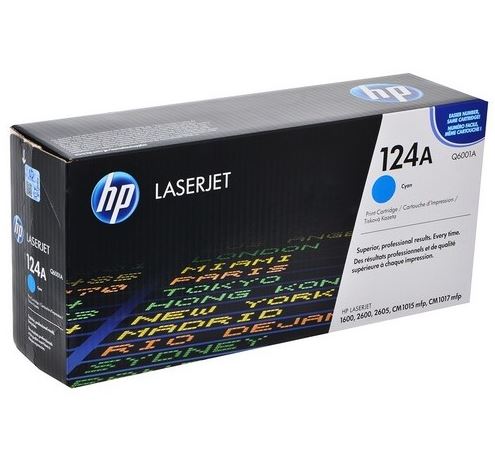 HP 124A - Cián - original - LaserJet - cartucho de tóner (Q6001A) - para Color LaserJet 1600, 2600n, 2605, 2605dn, 2605dtn, CM1015 MFP, CM1017 MFP