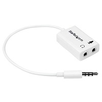 StarTech.com Adaptador de Auriculares con Micrófono Mini-Jack 3,5mm 4 pines a Conectores de Auriculares y de Micrófono - M a 2xH Blanco - Separador de auriculares - miniconector estéreo (H) a miniconector de 4 polos (M) - 15.25 cm - blanco - para P/N: MUHSMF2M