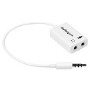 StarTech.com Adaptador de Auriculares con Micrófono Mini-Jack 3,5mm 4 pines a Conectores de Auriculares y de Micrófono - M a 2xH Blanco - Separador de auriculares - miniconector estéreo (H) a miniconector de 4 polos (M) - 15.25 cm - blanco - para P/N: MUHSMF2M